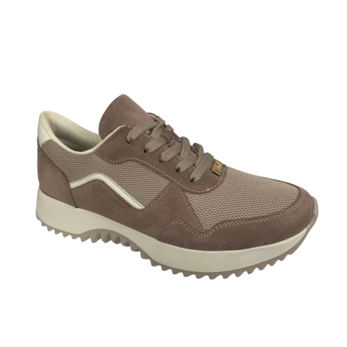 Кроссовки женские замшевые SCORPION 3604/43 бежевые текстильные 