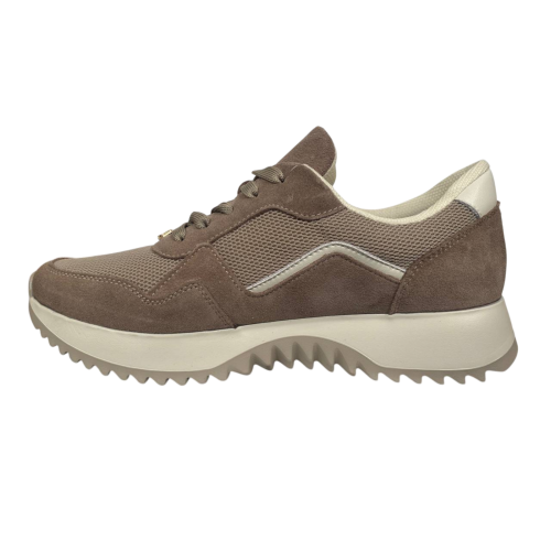 Кроссовки женские замшевые SCORPION 3604/43 бежевые текстильные 