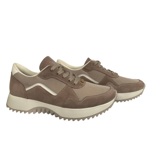 Кроссовки женские замшевые SCORPION 3604/43 бежевые текстильные 