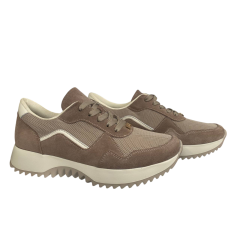 Кроссовки женские замшевые SCORPION 3604/43 бежевые текстильные 