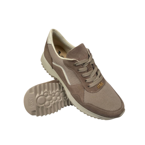 Кроссовки женские замшевые SCORPION 3604/43 бежевые текстильные 