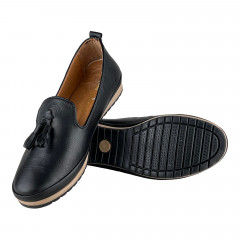 Балетки Женские кожаные KEMER 859 черный