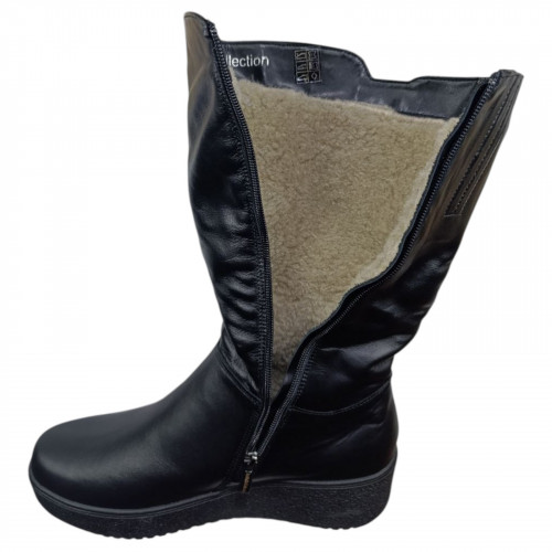 Чоботи жіночі шкіряні ROMAX 525 чорний 4403 хутро 