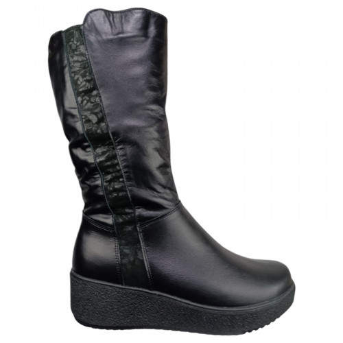 Чоботи жіночі шкіряні ROMAX 525 чорний 4403 хутро 