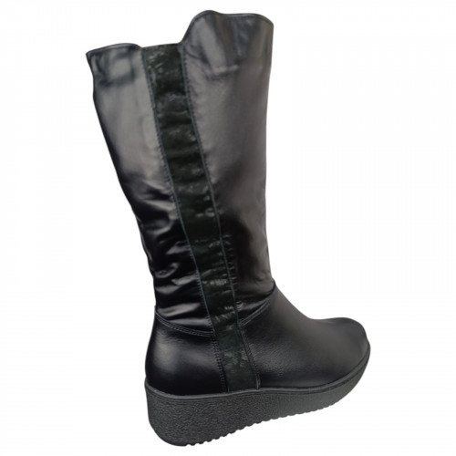 Чоботи жіночі шкіряні ROMAX 525 чорний 4403 хутро 