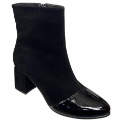 Червики жіночі замшеві каблук ILONA 552/49 01 чорні байка