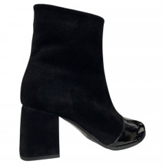 Червики жіночі замшеві каблук ILONA 552/49 01 чорні байка