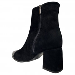 Червики жіночі замшеві каблук ILONA 552/49 01 чорні байка