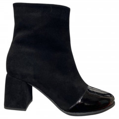 Червики жіночі замшеві каблук ILONA 552/49 01 чорні байка