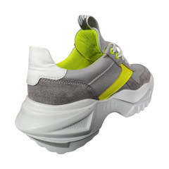 Кроссовки женские кожаные GORNELIA 24/60 серые белые