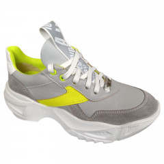 Кроссовки женские кожаные GORNELIA 24/60 серые белые