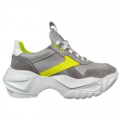 Кроссовки женские кожаные GORNELIA 24/60 серые белые