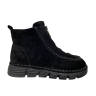Ботинки женские замшевые ALLSY 203591(76563-136) черный мех