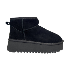 Угги жіночі замшеві UGG 260-1 чорні хутро