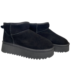 Угги жіночі замшеві UGG 260-1 чорні хутро