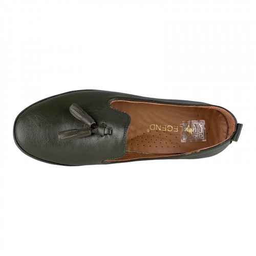 Балетки Женские кожаные KEMER 859 хаки