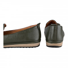 Балетки Женские кожаные KEMER 859 хаки