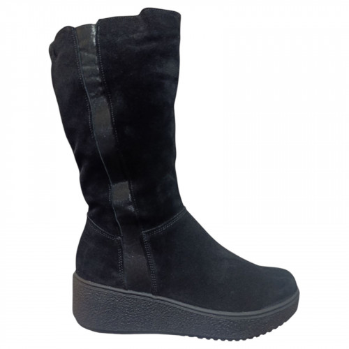 Чоботи жіночі замшеві ROMAX 525/4 чорни 4403 хутро