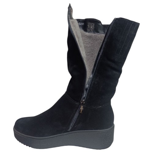 Чоботи жіночі замшеві ROMAX 525/4 чорни 4403 хутро