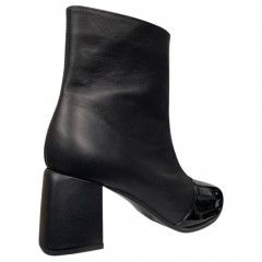 Черевики жіночі шкіряні каблук ILONA 552/49 чорні байка