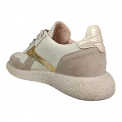 Кроссовки женские кожаные GORNELIA 249 молочные золотые