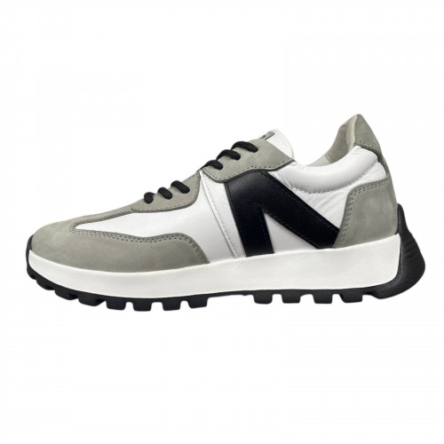 Кроссовки женские кожаные LUSI 16/1 05 белые серые 