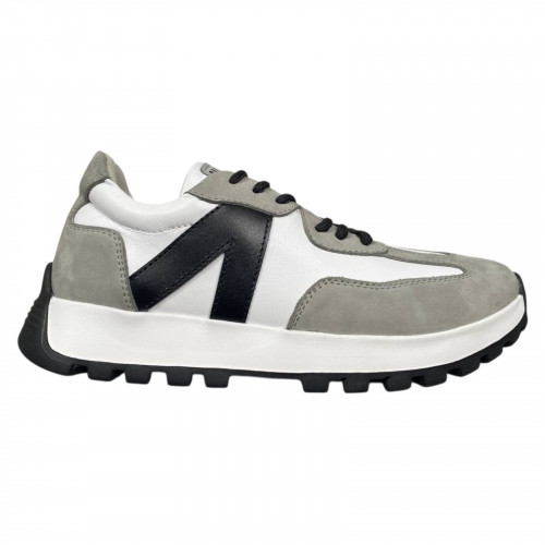 Кроссовки женские кожаные LUSI 16/1 05 белые серые 