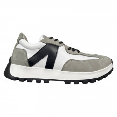 Кроссовки женские кожаные LUSI 16/1 05 белые серые