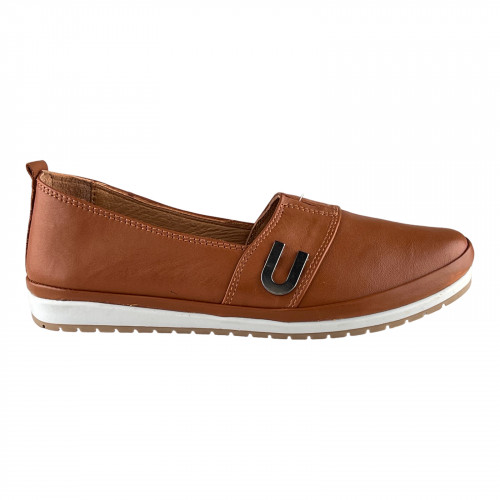 Балетки Женские кожаные KEMER 859 TABA