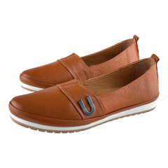 Балетки Женские кожаные KEMER 859 TABA