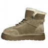 Ботинки женские замшевые ALLSY 190996 218-1 хаки мех