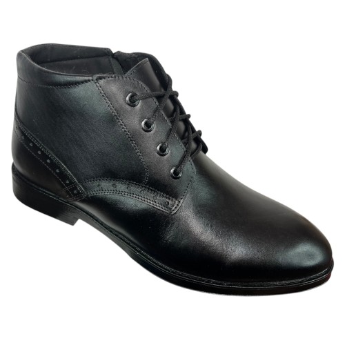 Ботинки мужские кожаные AVA 63 черный мех