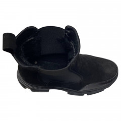 Черевики жіночі замшеві ELVIX 1056 челсі чорні байка