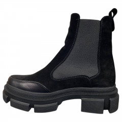 Черевики жіночі замшеві ELVIX 1056 челсі чорні байка