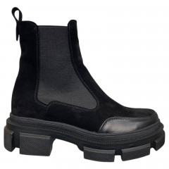 Черевики жіночі замшеві ELVIX 1056 челсі чорні байка