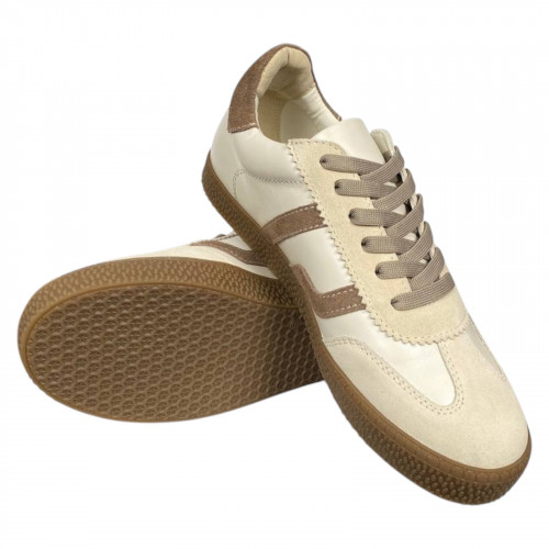 Кеды женские кожаные LUSI 42 04 бежевые