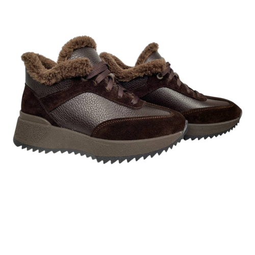 Кросівки жіночі ANDALINI 2449 04 шкіра+замш візон хутро