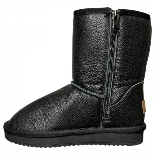 Угги жіночі шкіряні  IT TS 5808-8 чорний хутро