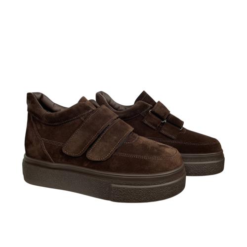 Черевики жіночі замшеві FOOT STEP 533 25 коричневі хутро