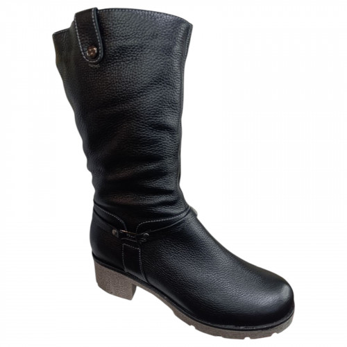 Чоботи жіночі шкіряні ROMAX 7435 чорний флотар 4402 хутро