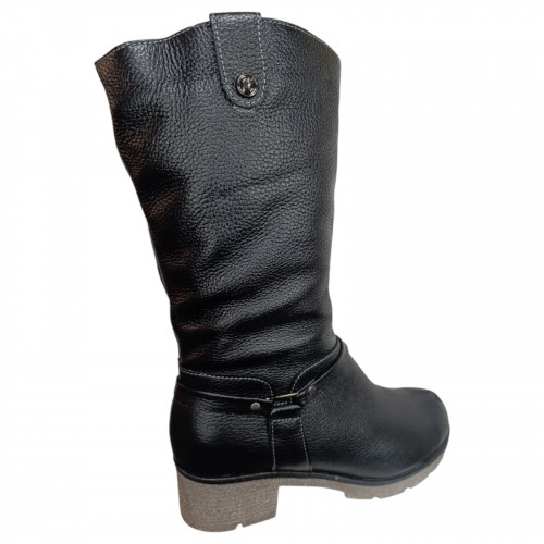 Чоботи жіночі шкіряні ROMAX 7435 чорний флотар 4402 хутро