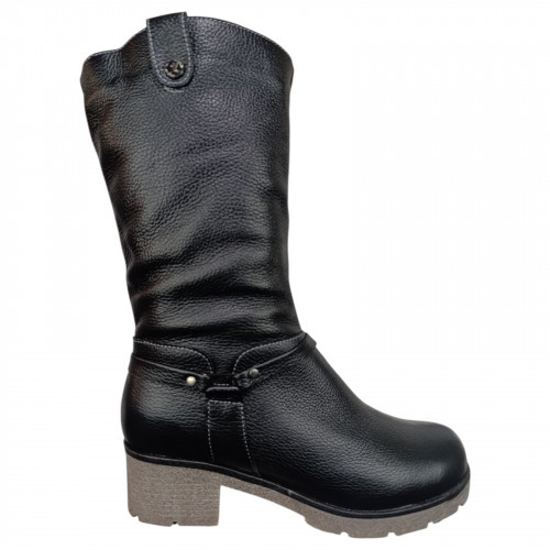 Чоботи жіночі шкіряні ROMAX 7435 чорний флотар 4402 хутро