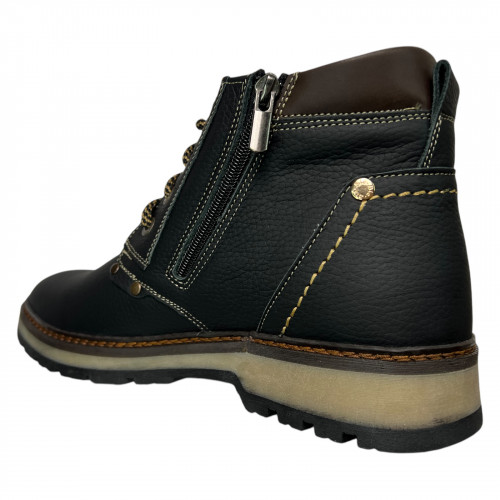 Ботинки мужские кожаные AVA 77 К черный мех