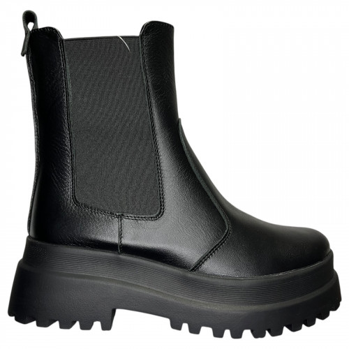 Ботинки женские кожаные ASTRA челси 36 01 черный мех