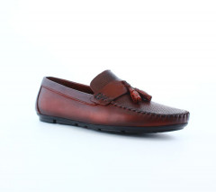 Лоферы Мужские кожаные Leandro Gusto 2021 bordo