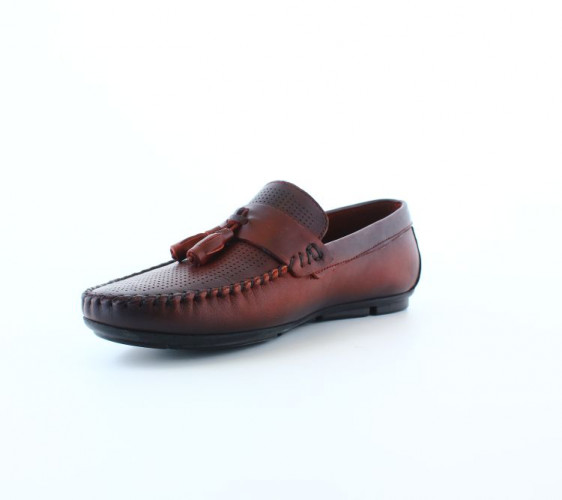 Лоферы Мужские кожаные Leandro Gusto 2021 bordo