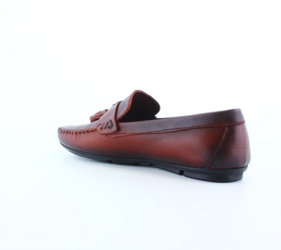 Лоферы Мужские кожаные Leandro Gusto 2021 bordo