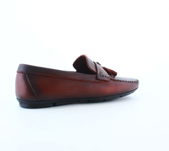 Лоферы Мужские кожаные Leandro Gusto 2021 bordo