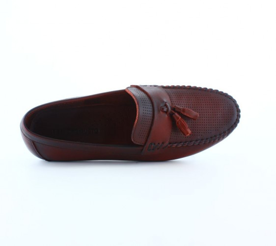 Лоферы Мужские кожаные Leandro Gusto 2021 bordo