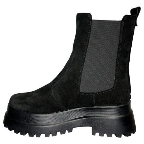 Черевики жіночі замшеві ASTRA челсі 36 чорний хутро